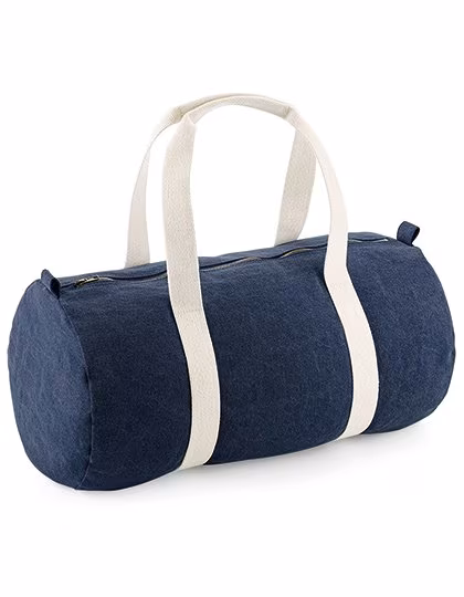 BagBase Denim Barrel Bag mit Reißverschluss, Denim Blue 50 x 20 x 25 cm, BG646