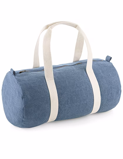 BagBase Borsa Barrel in denim con zip, Light Denim 50 x 20 x 25 cm, BG646