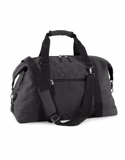 BagBase Vintage Canvas Weekender avec fermeture éclair, Vintage Black 51 x 33 x 24 cm, BG650