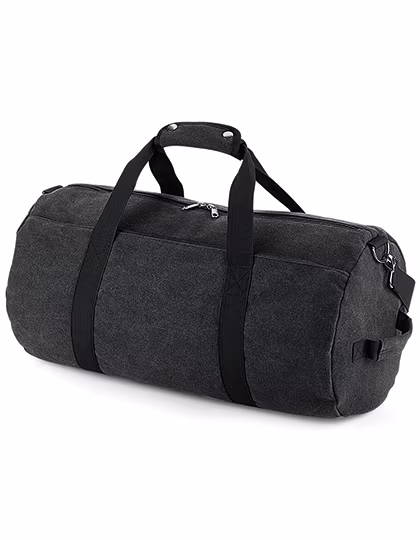 BagBase Vintage Canvas Barrel Bag with Strap, Vintage Oxford Navy 49 x 28 x 28 cm, BG655