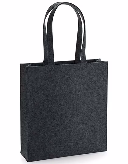 BagBase Filz Tasche mit abreißbarem Label, Charcoal Melange 37 x 41 x 11.5 cm, BG723