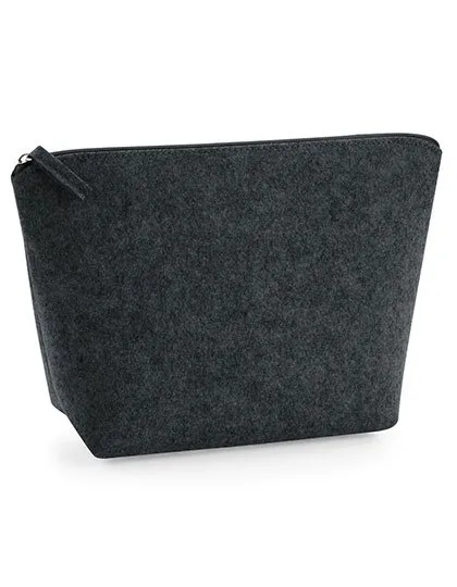 BagBase Sac en feutre avec fermeture éclair et étiquette, Charcoal Melange S (16 x 12,5 x 6 cm), BG724