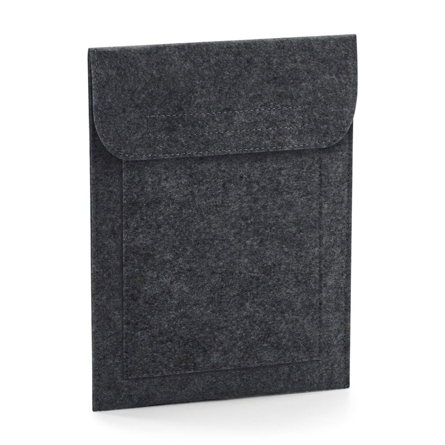 BagBase Filz-Tablet-Tasche mit Klettverschluss, Charcoal Melange 20 x 26 cm, BG727