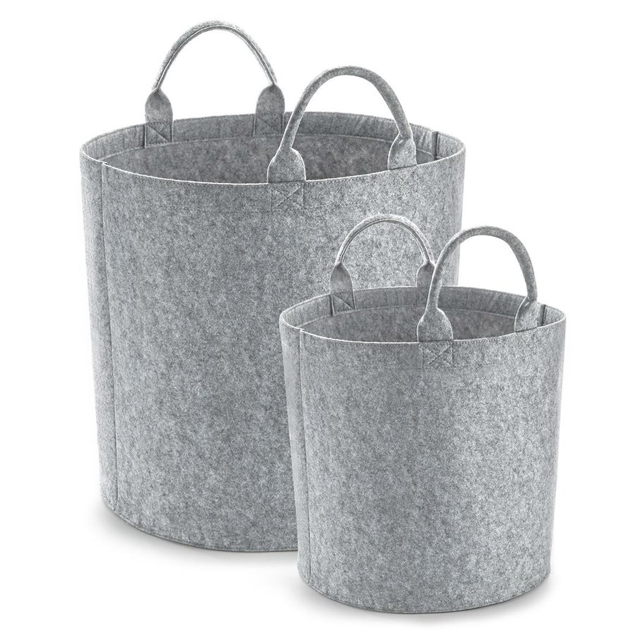 BagBase Filz-Tragetasche in Melange-Optik, Black M (40 x 40 cm), BG728