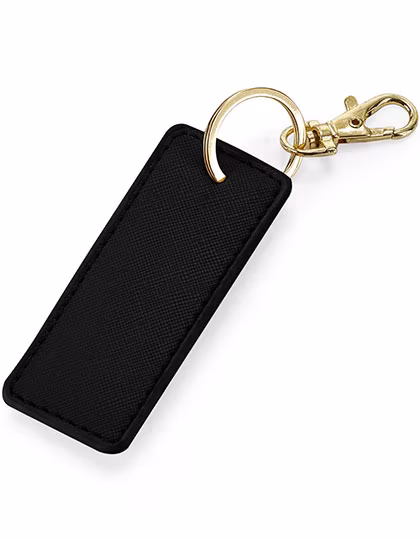BagBase Boutique Key Clip made of Saffiano Leather, Black 3.5 x 9 cm, BG744