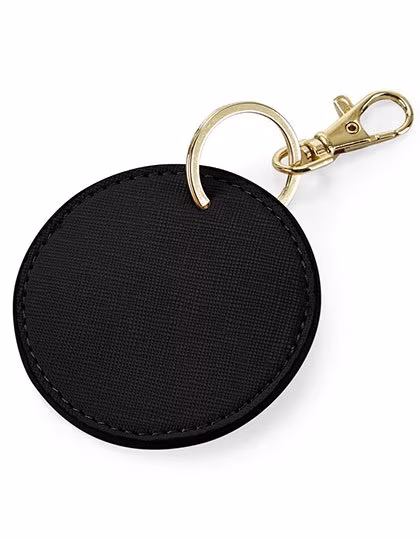BagBase Boutique Key Clip made of Saffiano Leather, Black Ø 7 cm, BG745