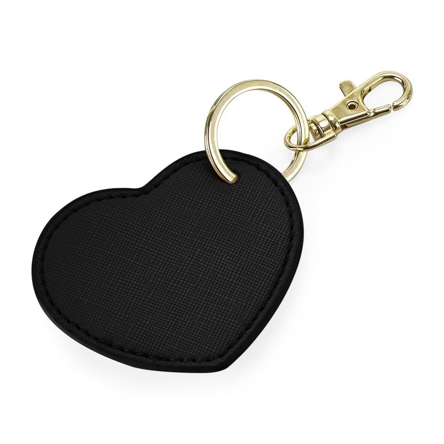 BagBase Boutique Herz Schlüsselclip aus PU, Black 7 x 6 cm, BG746