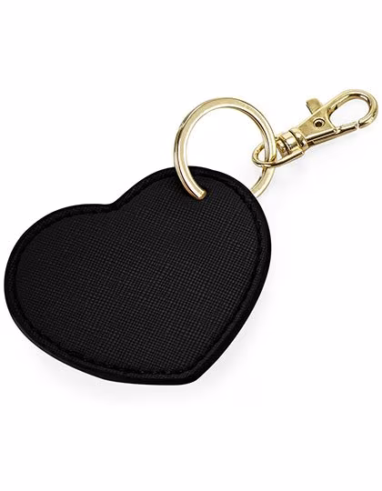 BagBase Boutique Heart Key Clip made of PU, Black 7 x 6 cm, BG746