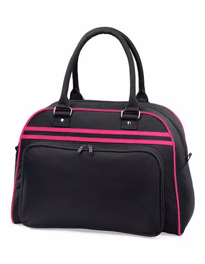 BagBase Sac de bowling Retro avec poignées, Black/White 44 x 31 x 25 cm, BG75