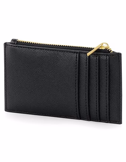 BagBase Boutique Kartenetui Saffiano-Lederoptik, Black/Black 12.5 x 7.5 cm, BG754