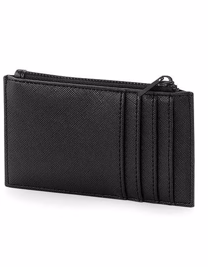 BagBase Boutique étui à cartes look cuir Saffiano, Black/Black 12.5 x 7.5 cm, BG754