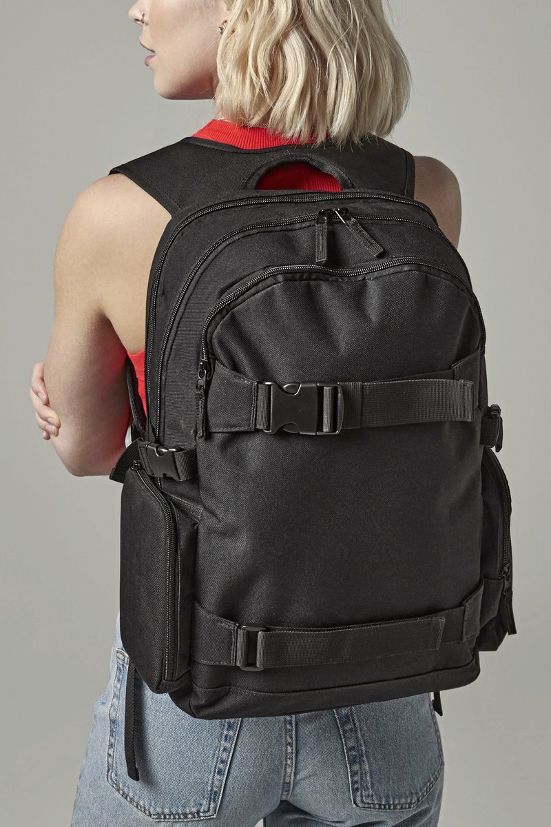 BagBase Old School Boardpack mit Laptopfach, Black 36 x 46 x 16 cm, BG853