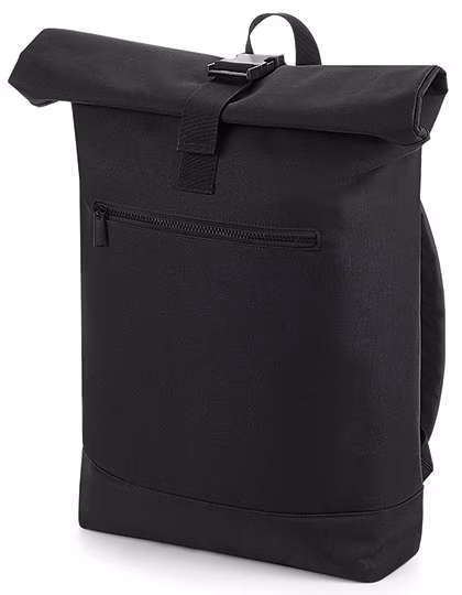 BagBase Roll-Top Laptop-Rucksack aus 600D Polyester, Black 32 x 44 x 13 cm, BG855