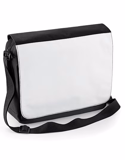 BagBase Sublimationsdruck Messenger Bag mit Klettverschluss, Black 36 x 30 x 11.5 cm, BG965