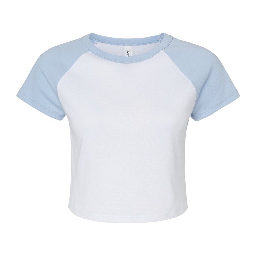 Bella+Canvas Raglan Baby Tee mit Micro Rib, Athletic Heather/Black XS, BL1201