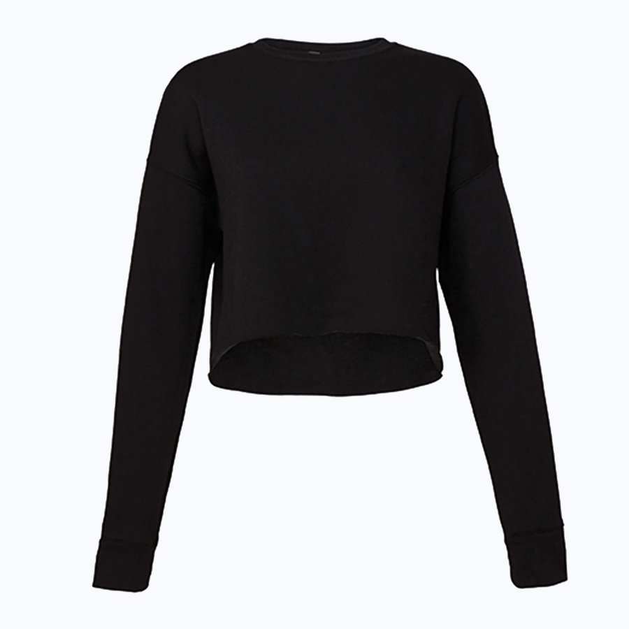 Bella+Canvas Cropped Crew Fleece mit abfallenden Schultern, Black M, BL7503