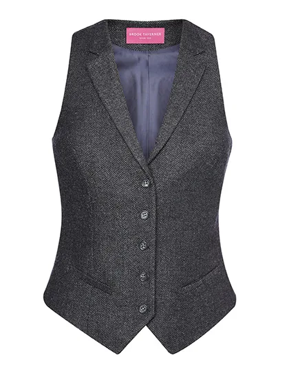 Brook Taverner Damenweste Nashville mit Reverskragen, Charc H-B XS, BR2310