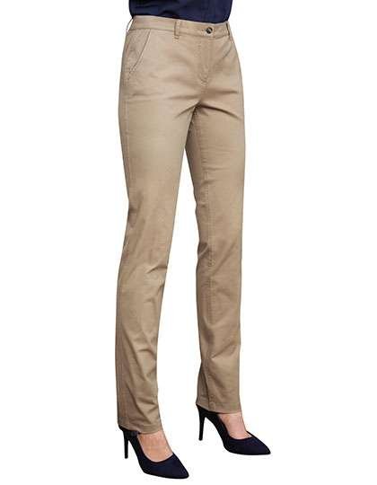 Brook Taverner Chinohose Houston Slim-Fit Baumwolle für Damen, Beige 6R(34)/29, BR501