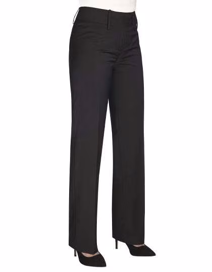 Brook Taverner Miranda Trousers, Straight Legs, Polyester-Wool Blend, Black 6W(34)/36, BR701