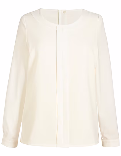 Brook Taverner Riola Long Sleeve Blouse with Gold Details, Cream 24 (52), BR800
