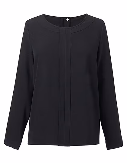 Brook Taverner Women's Blouse "Roma" with Gold Zip, Black 6 (34), BR802