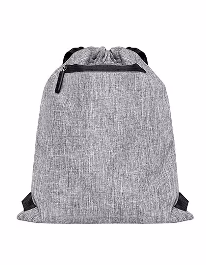 Bags2Go Gymsac Miami aus 600D Polyester, Grey Melange/Red 43 x 34 cm, BS15391