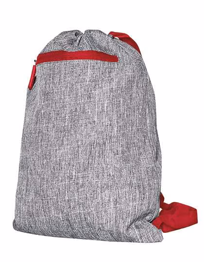 Bags2Go Sacca da palestra Miami in Poliestere 600D, Grey Melange/Red 43 x 34 cm, BS15391