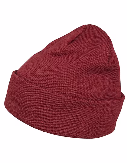 BuildYourBrand Heavy Knit Beanie nero con risvolto, Burgundy One Size, BY001