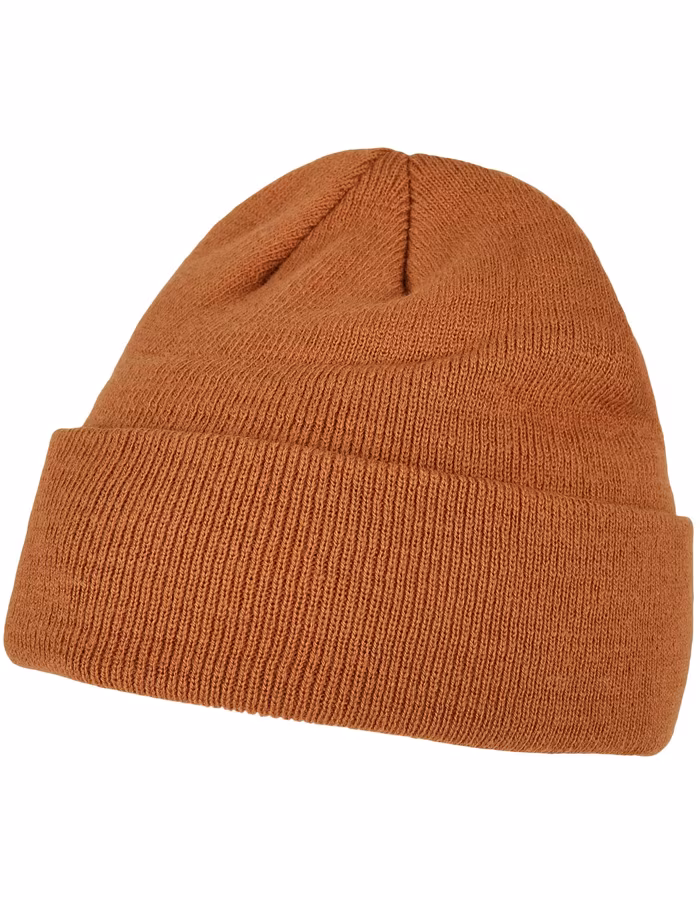BuildYourBrand Black Heavy Knit Beanie with Cuff, Camel One Size, BY001
