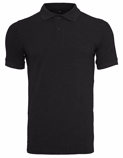 BuildYourBrand Polo Piqué Shirt Slim-Fit Baumwolle in, Heather Grey L, BY008