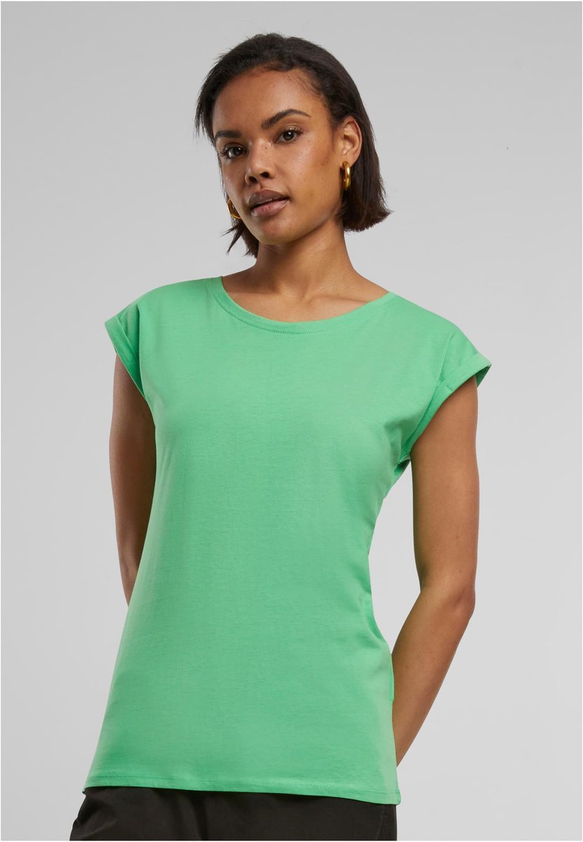 BuildYourBrand T-Shirt mit verlängertem Schulterbereich für Damen, Magic Salvia XL, BY021