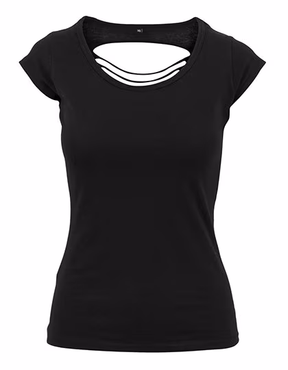 BuildYourBrand T-Shirt mit offenem Rücken für Damen, White XS, BY035