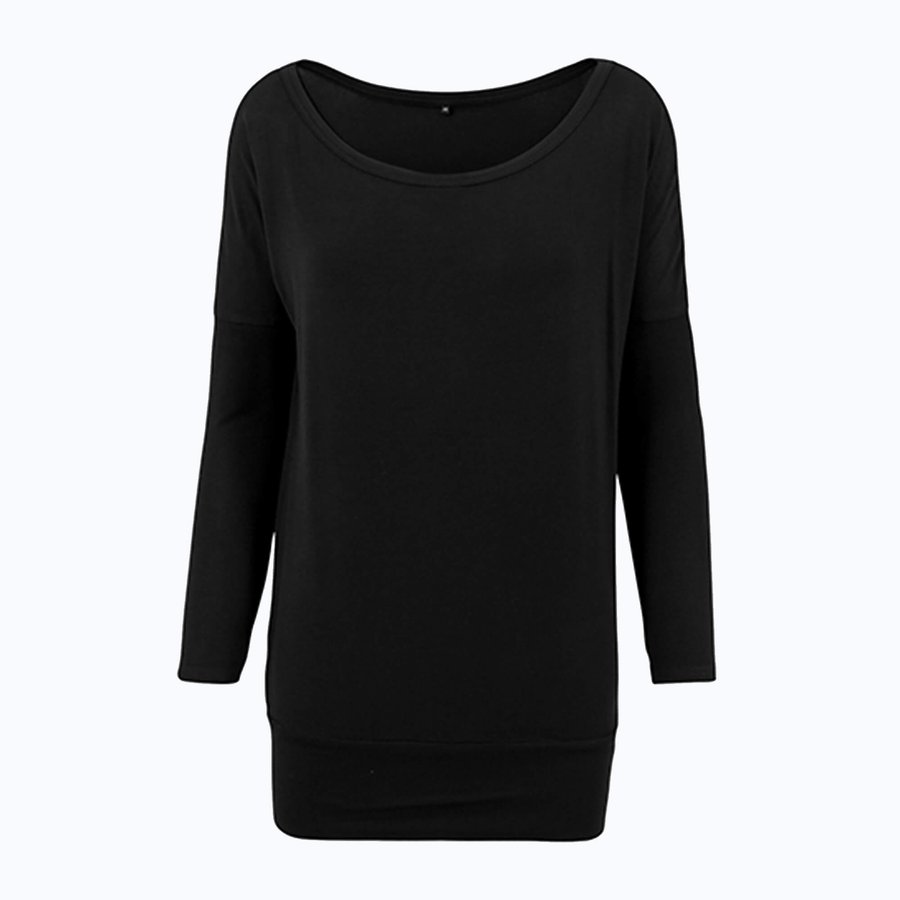 BuildYourBrand Langarm T-Shirt aus Viskose, extra lang, Black XS, BY041