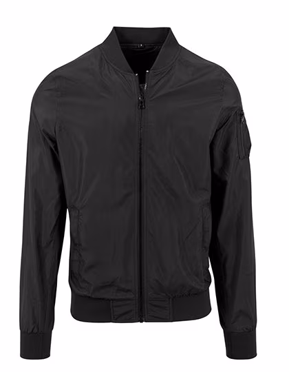 BuildYourBrand Build Your Brand Nylon Bomber Jacket Dark Olive S (BY045), BY045