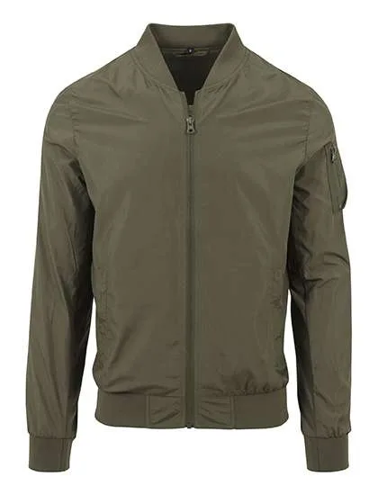 BuildYourBrand Build Your Brand Nylon Bomber Jacket Dark Olive XXL (BY045)