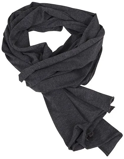 BuildYourBrand Jersey Scarf made of 100% Cotton, Charcoal (Heather) One Size, BY063