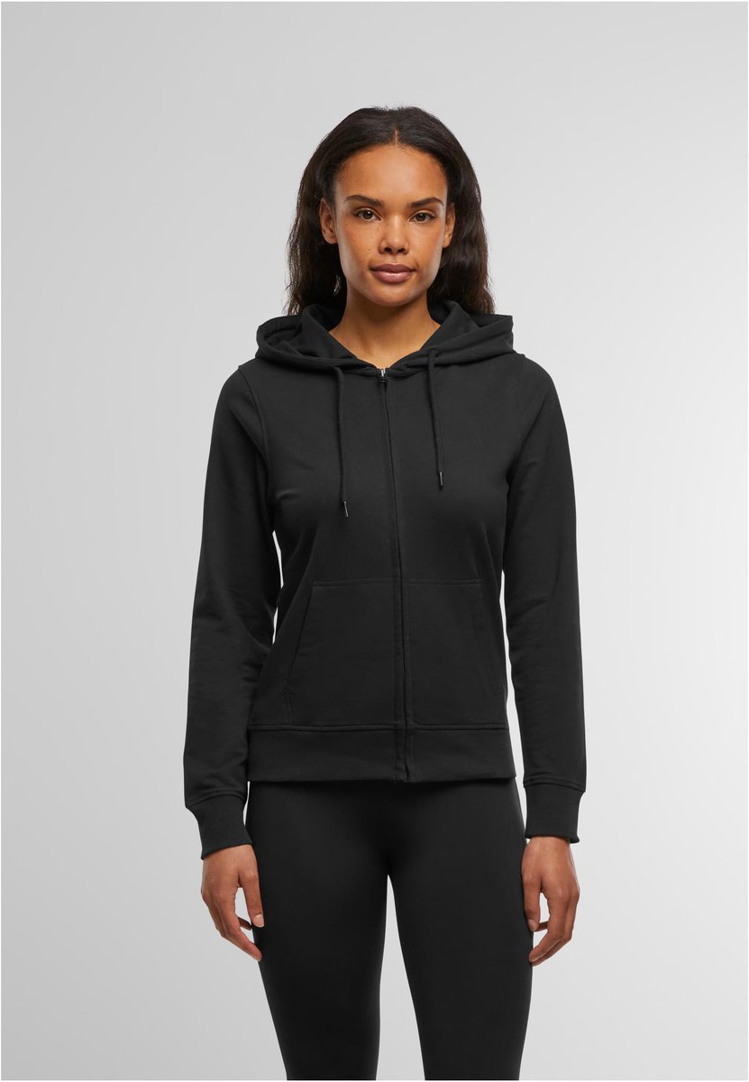 BuildYourBrand Terry Zip Hoody Regular Fit für Damen, Black XS, BY069