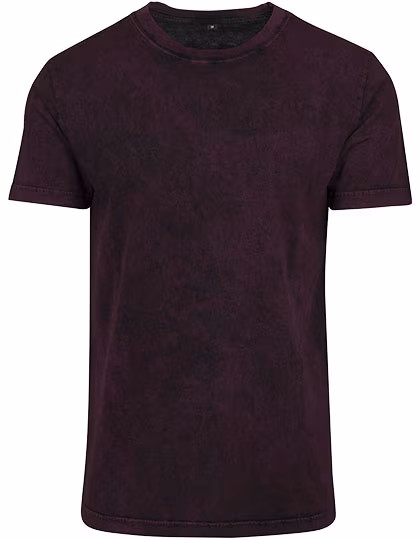 BuildYourBrand Acid Washed T-Shirt Regular Fit Cotton, Teal Black S, BY070