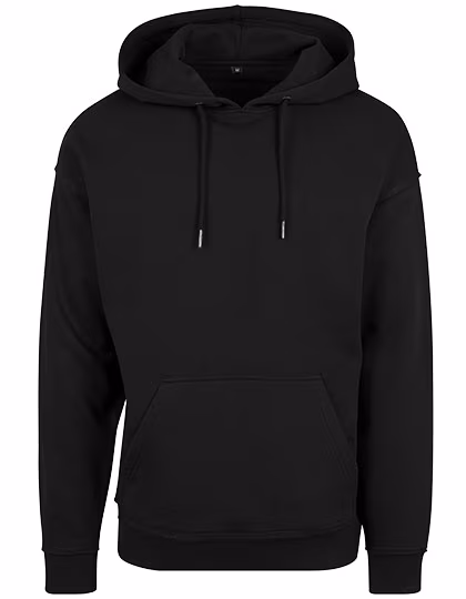 BuildYourBrand Oversize Hoody mit Kordelzug und Rippbündchen, Black XL, BY074