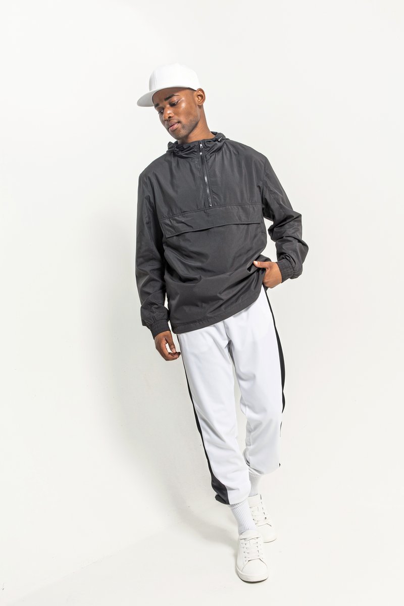 BuildYourBrand Basic Pull Over Jacke mit Kapuze, Black S, BY096