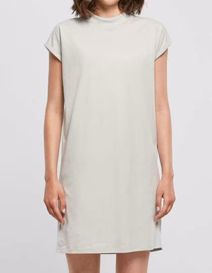 BuildYourBrand Women's Dress with Stand-Up Collar and Shoulder Details, Light Asphalt S, BY101