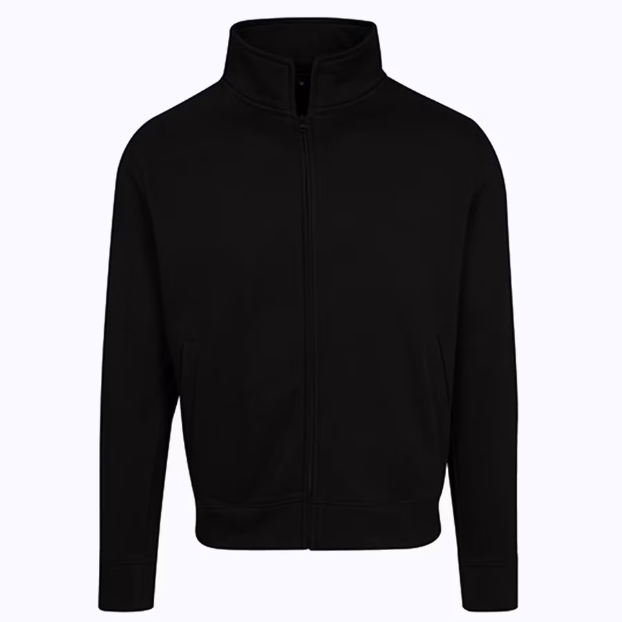 Sweat-Cardigan mit hohem Stehkragen