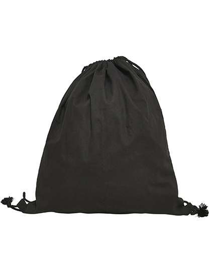 BuildYourBrand Schwarze Baumwoll-Gymbag mit Kordelzug, Black 44 x 42 cm, BY125