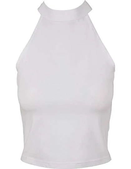 BuildYourBrand Figurbetontes bauchfreies Turtleneck-Top, White XS, BY134