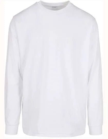 BuildYourBrand Bio-Baumwolle Langarmshirt mit Rippbündchen, White XXL, BY150