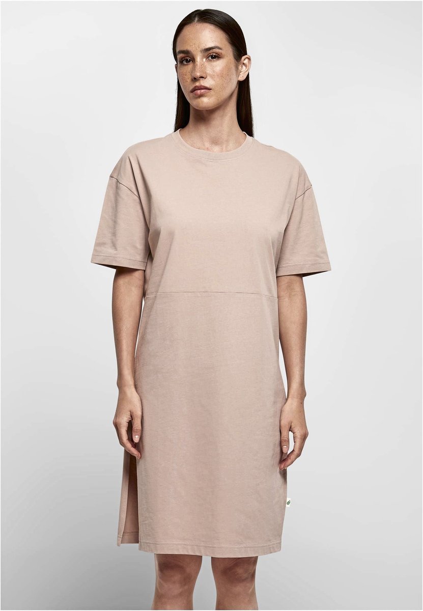 BuildYourBrand Bio Oversized Kleid mit Schlitz für Damen, Black XL, BY181