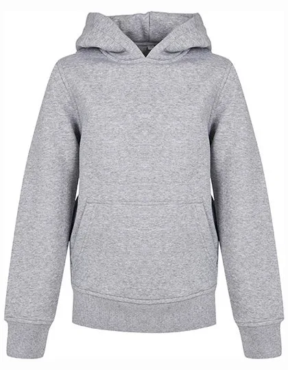 BuildYourBrand Organic Cotton Basic Hoodie for Kids, Heather Grey 110/116, BY185