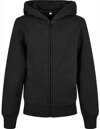 BuildYourBrand Organic Cotton Hoodie with Zip, Black 110/116, BY188