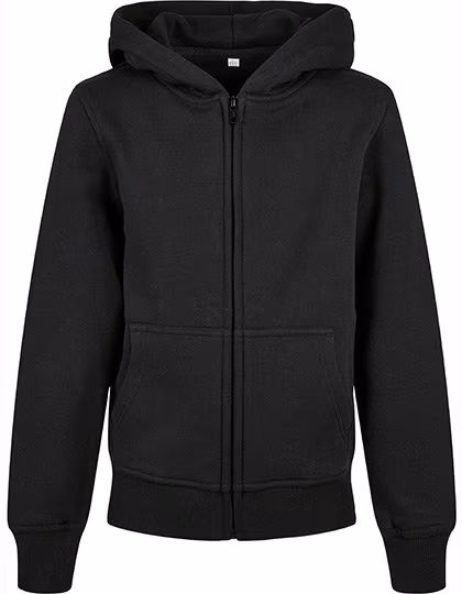 BuildYourBrand Bio-Baumwoll Kapuzenpullover mit Reißverschluss, Heather Grey 134/140, BY188