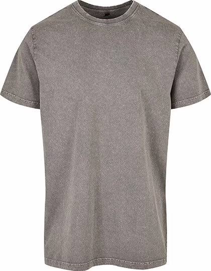 BuildYourBrand T-shirt girocollo Acid Washed in Cotone, Baltic Blue XS, BY190